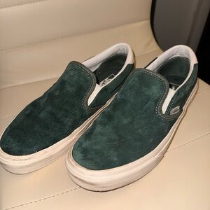 Vans Men's Water Repellent Forest Green Slip-On Sneakers